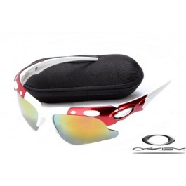 Oakley plate sunglasses red and white / fire iridium - fake oakleys store